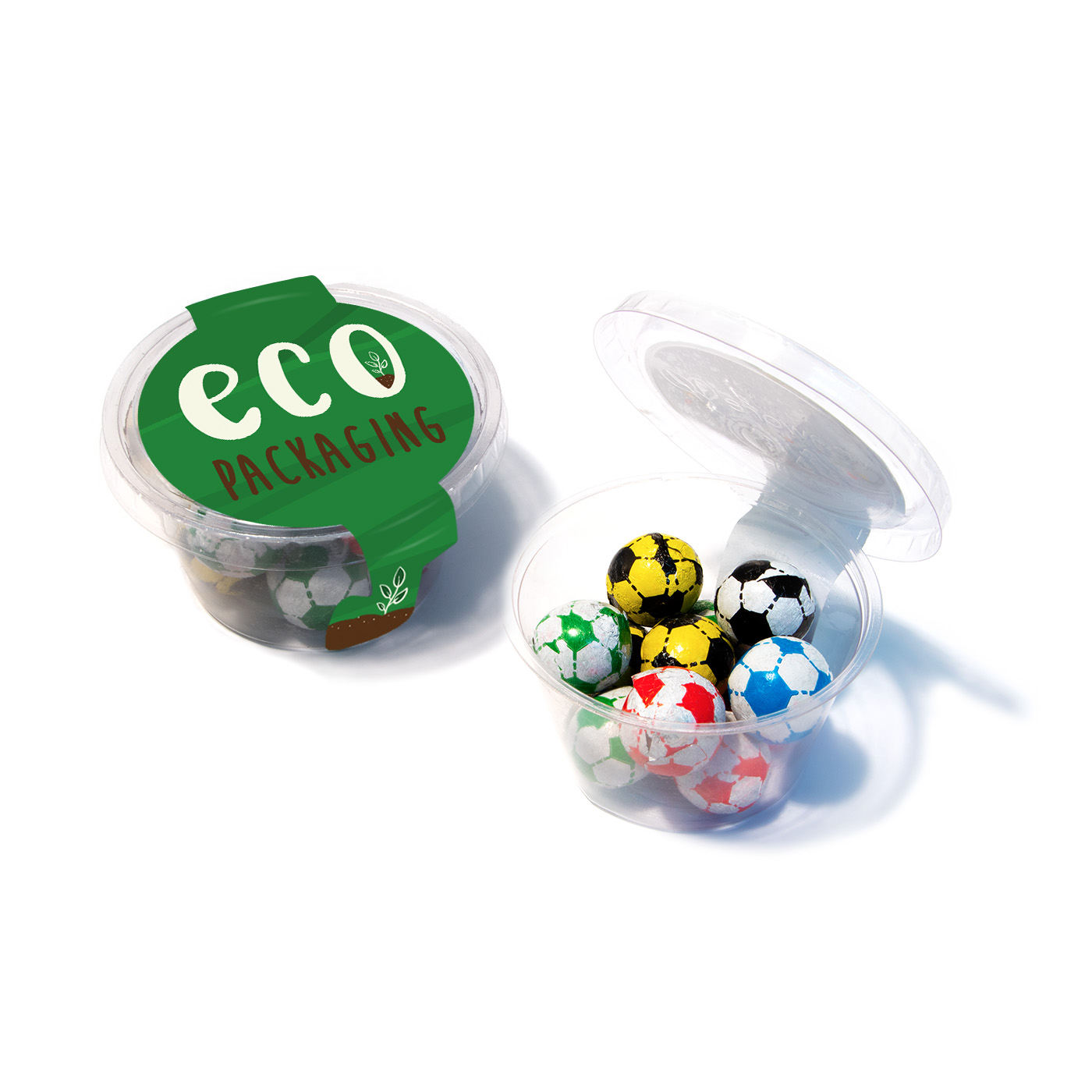 Eco Range – Eco Maxi Pot - Chocolate Footballs