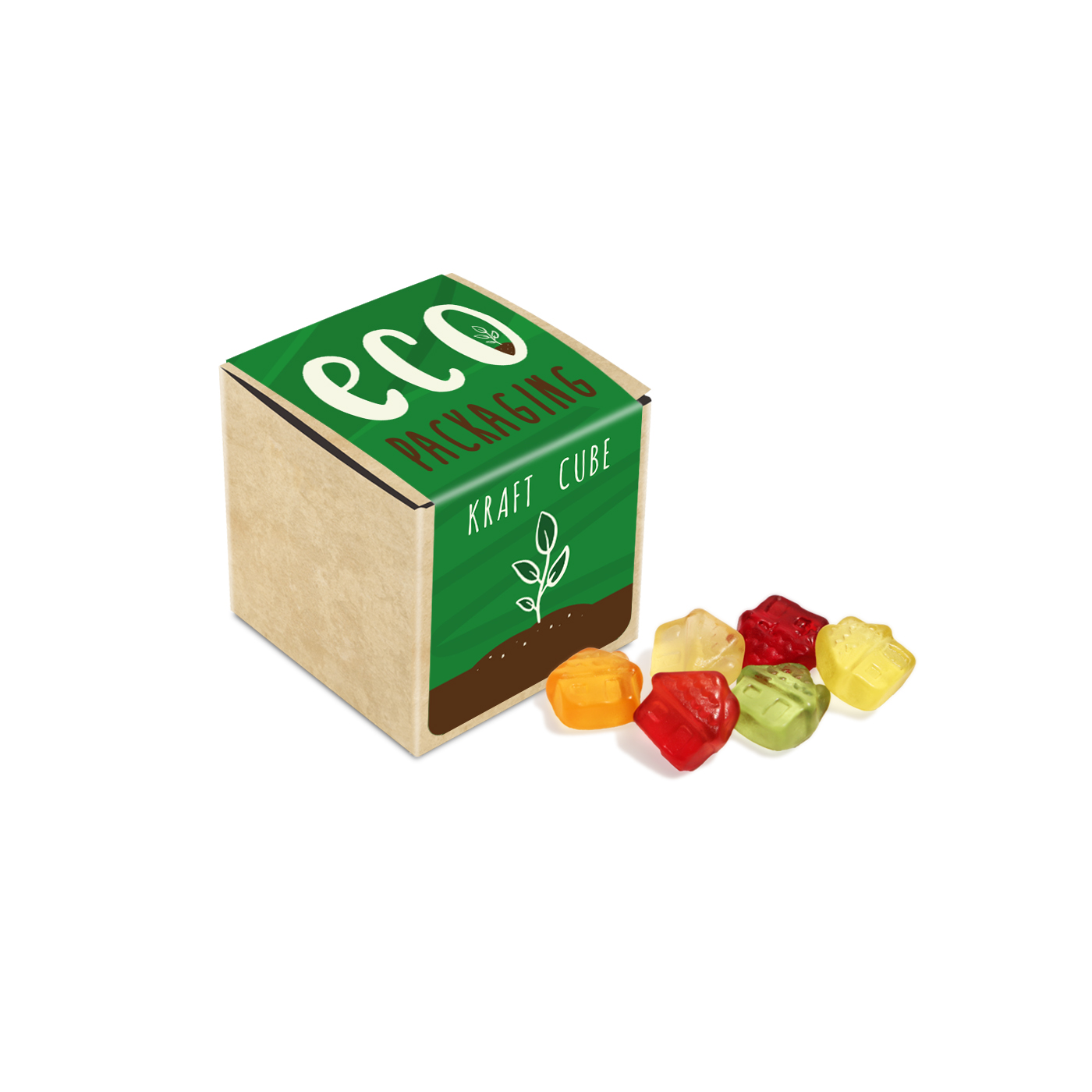 Eco Range – Eco Kraft Cube - Kalfany Fruit Gums - 40G