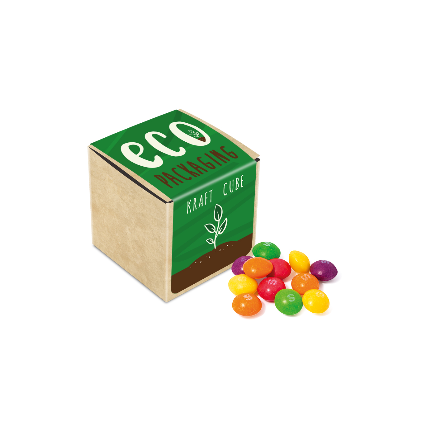 Eco Kraft Cube - Skittles