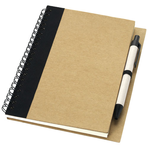 Priestly Recycled Notebook With Pen - Natural, Black