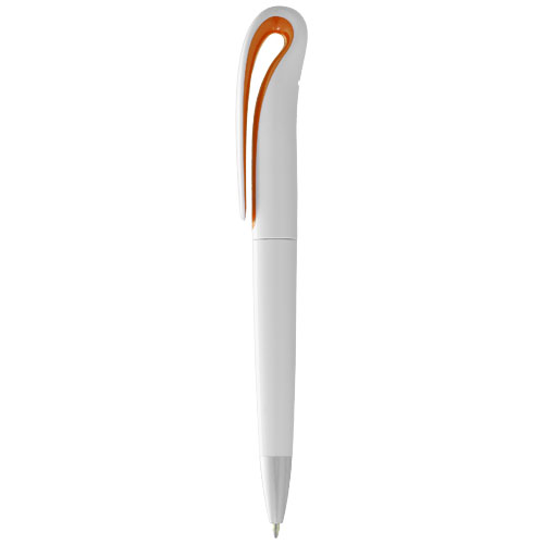 Swansea Ballpoint Pen - White, Orange