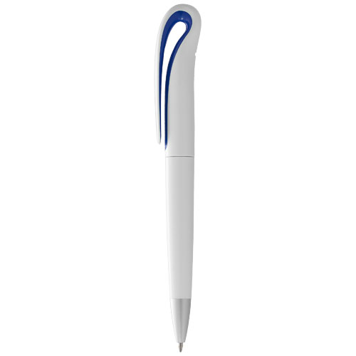 Swansea Ballpoint Pen - White, Royal Blue