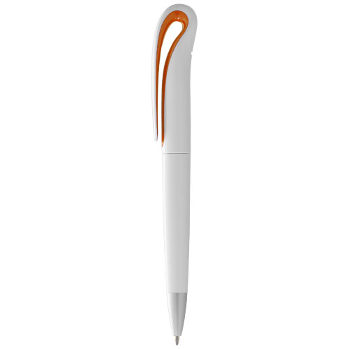 Swansea Ballpoint Pen - White, Orange