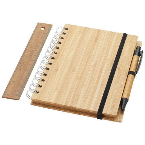 Franklin B6 Bamboo Notebook With Pen And Ruler - Wood