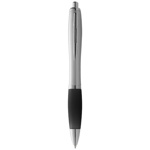 Nash Ballpoint Pen Silver Barrel And Coloured Grip - Silver, Black