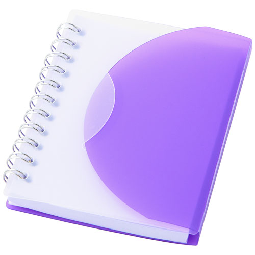 Post A7 Spiral Notebook With Blank Pages - Purple, Transparent