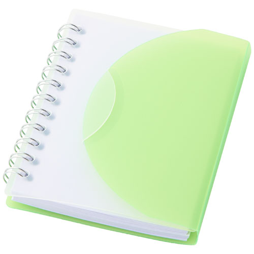 Post A7 Spiral Notebook With Blank Pages - Green, Transparent