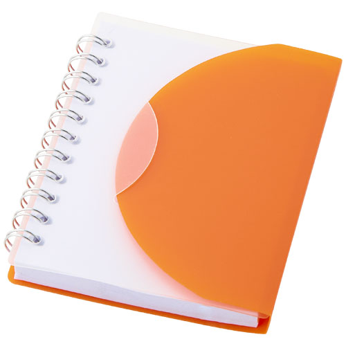 Post A7 Spiral Notebook With Blank Pages - Orange, Transparent