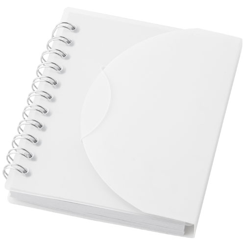 Post A7 Spiral Notebook With Blank Pages - White, Transparent Clear