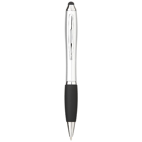 Nash Coloured Stylus Ballpoint Pen With Black Grip - Silver, Black