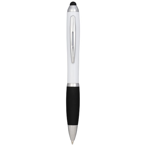 Nash Coloured Stylus Ballpoint Pen With Black Grip - White, Black
