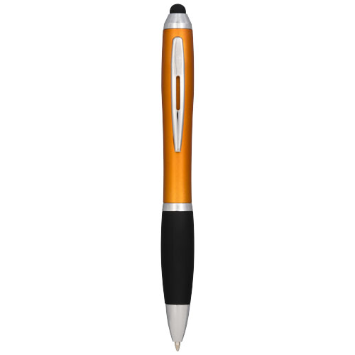 Nash Coloured Stylus Ballpoint Pen With Black Grip - Orange