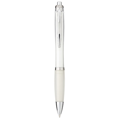 Nash Ballpoint Pen With Coloured Barrel And Grip - White