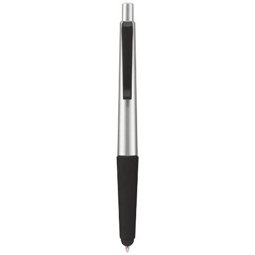 Gummy Stylus Ballpoint Pen With Soft-Touch Grip - Silver, Black