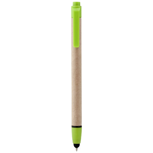 Planet Recycled Stylus Ballpoint Pen - Natural, Lime
