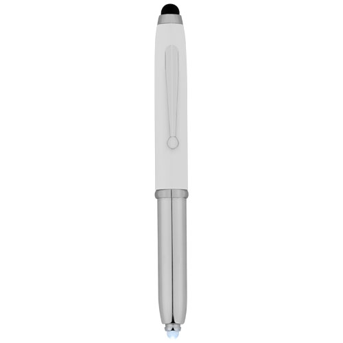 Xenon Stylus Ballpoint Pen With Led Light - White, Silver