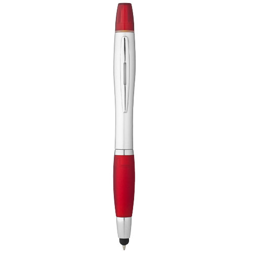 Nash Stylus Ballpoint Pen And Highlighter - Silver, Red