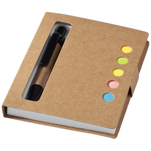 Reveal Coloured Sticky Notes Booklet With Pen - Natural