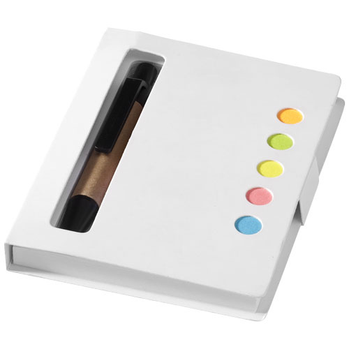 Reveal Coloured Sticky Notes Booklet With Pen - White