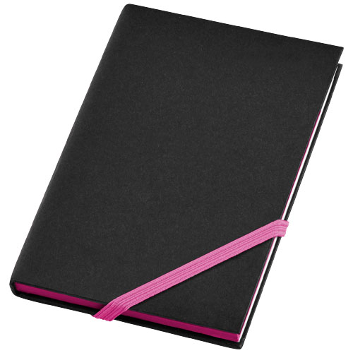 Travers Small Hard Cover Notebook - Black, Magenta