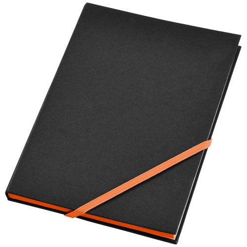 Travers Hard Cover Notebook - Black, Orange
