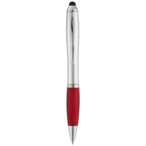 Nash Stylus Ballpoint With Coloured Grip - Silver, Red