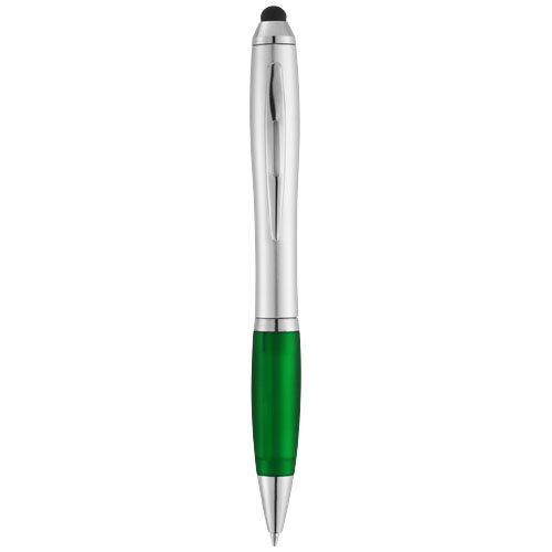 Nash Stylus Ballpoint With Coloured Grip - Silver, Green