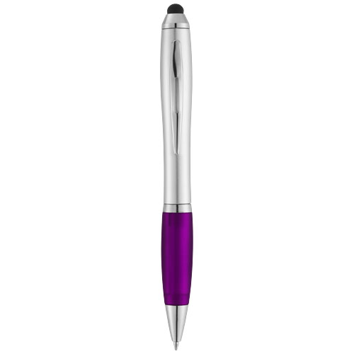 Nash Stylus Ballpoint With Coloured Grip - Silver, Purple