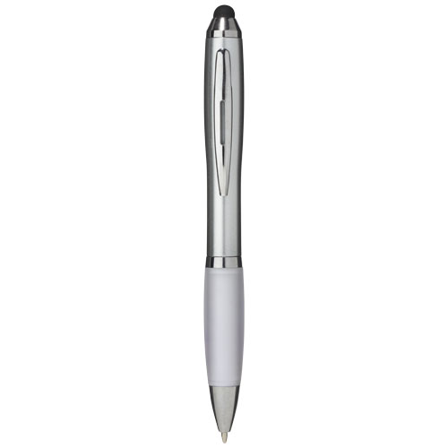 Nash Stylus Ballpoint With Coloured Grip - Silver, White