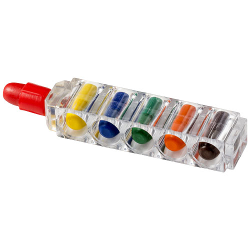 Waxy 6-Piece Crayon Set With Clear Casing - Transparent Clear