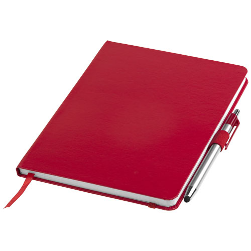Crown A5 Notebook With Stylus Ballpoint Pen - Red