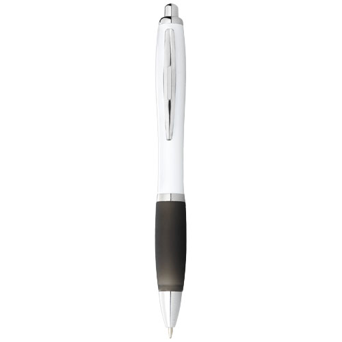 Nash Ballpoint Pen White Barrel And Coloured Grip - White, Black