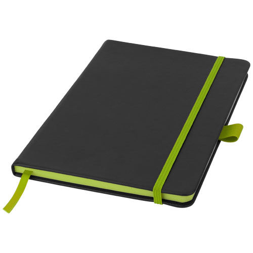 Colour-Edge A5 Hard Cover Notebook - Black, Lime