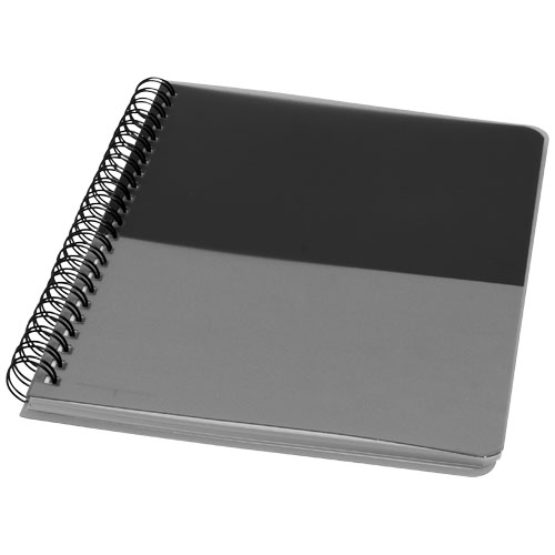 Colour-Block A5 Spiral Notebook - Transparent Black