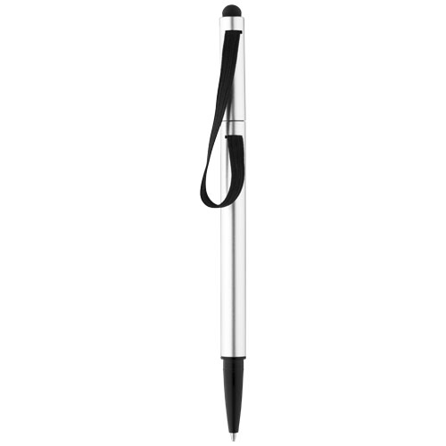 Stretch Ballpoint Pen With Elastic Strap - Silver, Black