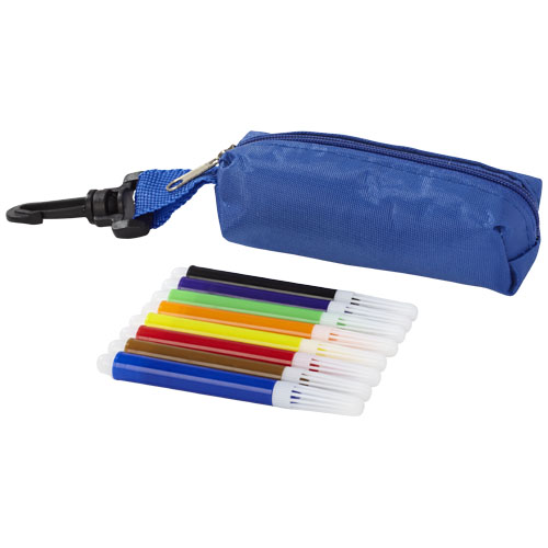 Bolt 8-Piece Coloured Marker Set With Pouch - Blue