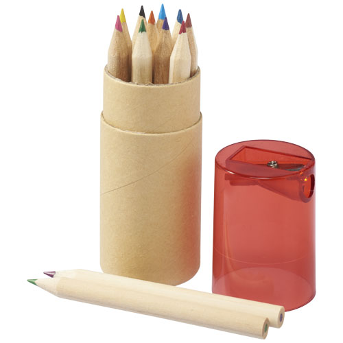 Hef 12-Piece Coloured Pencil Set With Sharpener - Red