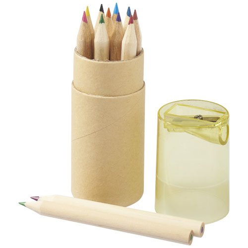 Hef 12-Piece Coloured Pencil Set With Sharpener - Yellow