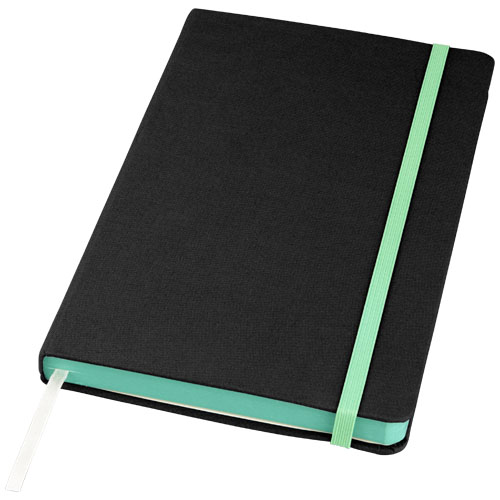 Frappé Fabric A5 Hard Cover Notebook - Black, Green