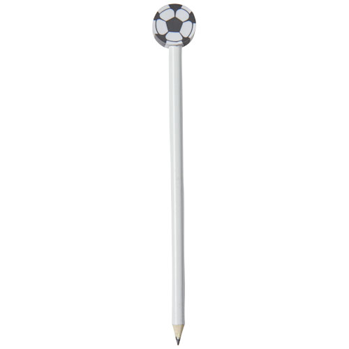 Goal Pencil With Football-Shaped Eraser - White