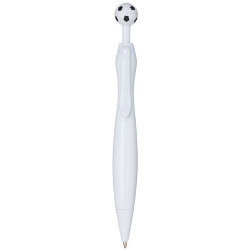 Naples Ballpoint Pen With Football-Shaped Clicker - White