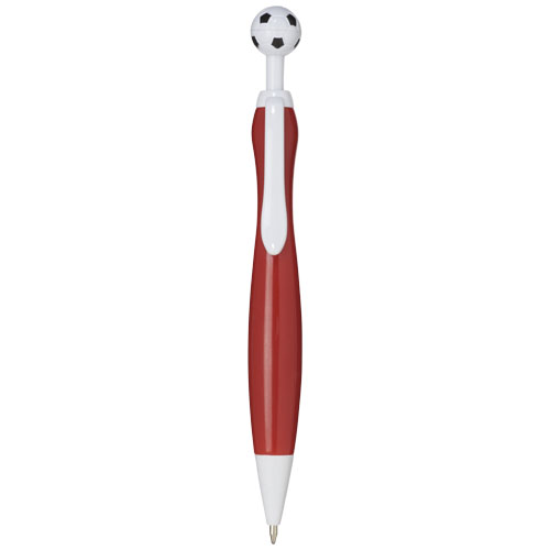 Naples Ballpoint Pen With Football-Shaped Clicker - Red