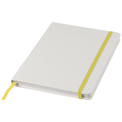 Spectrum A5 White Notebook With Coloured Strap - White, Yellow
