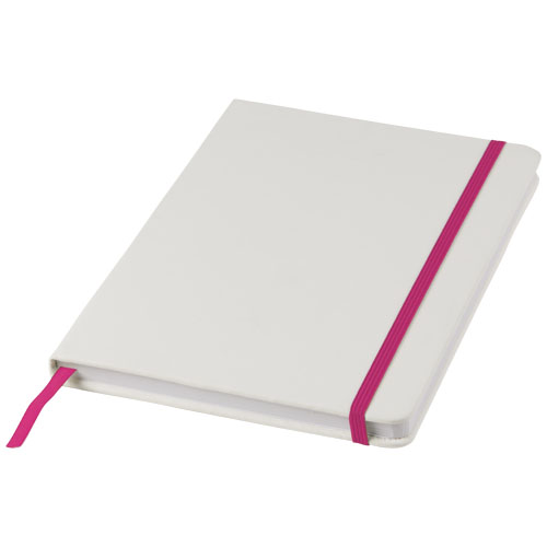 Spectrum A5 White Notebook With Coloured Strap - White, Magenta