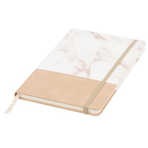 Two-Tone A5 Marble Look Notebook - Brown