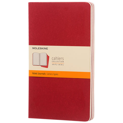 Moleskine Cahier Journal L - Ruled - Cranberry Red