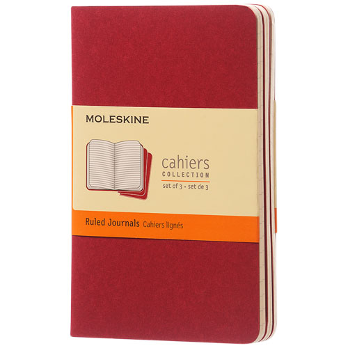 Moleskine Cahier Journal Pk - Ruled - Cranberry Red