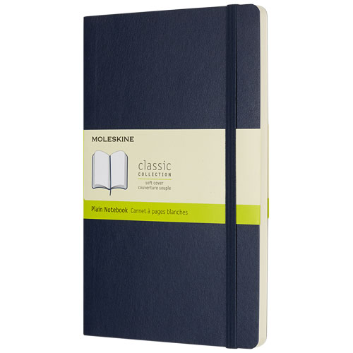 Moleskine Classic L Soft Cover Notebook - Plain - Sapphire Blue