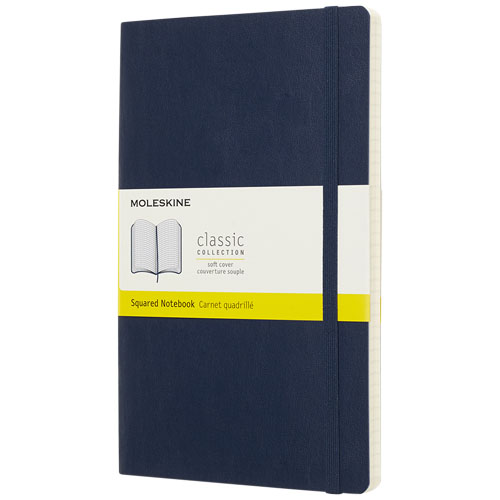 Moleskine Classic L Soft Cover Notebook - Squared - Sapphire Blue