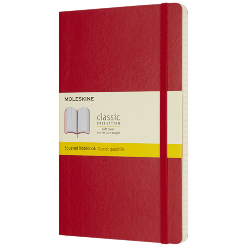 Moleskine Classic L Soft Cover Notebook - Squared - Scarlet Red